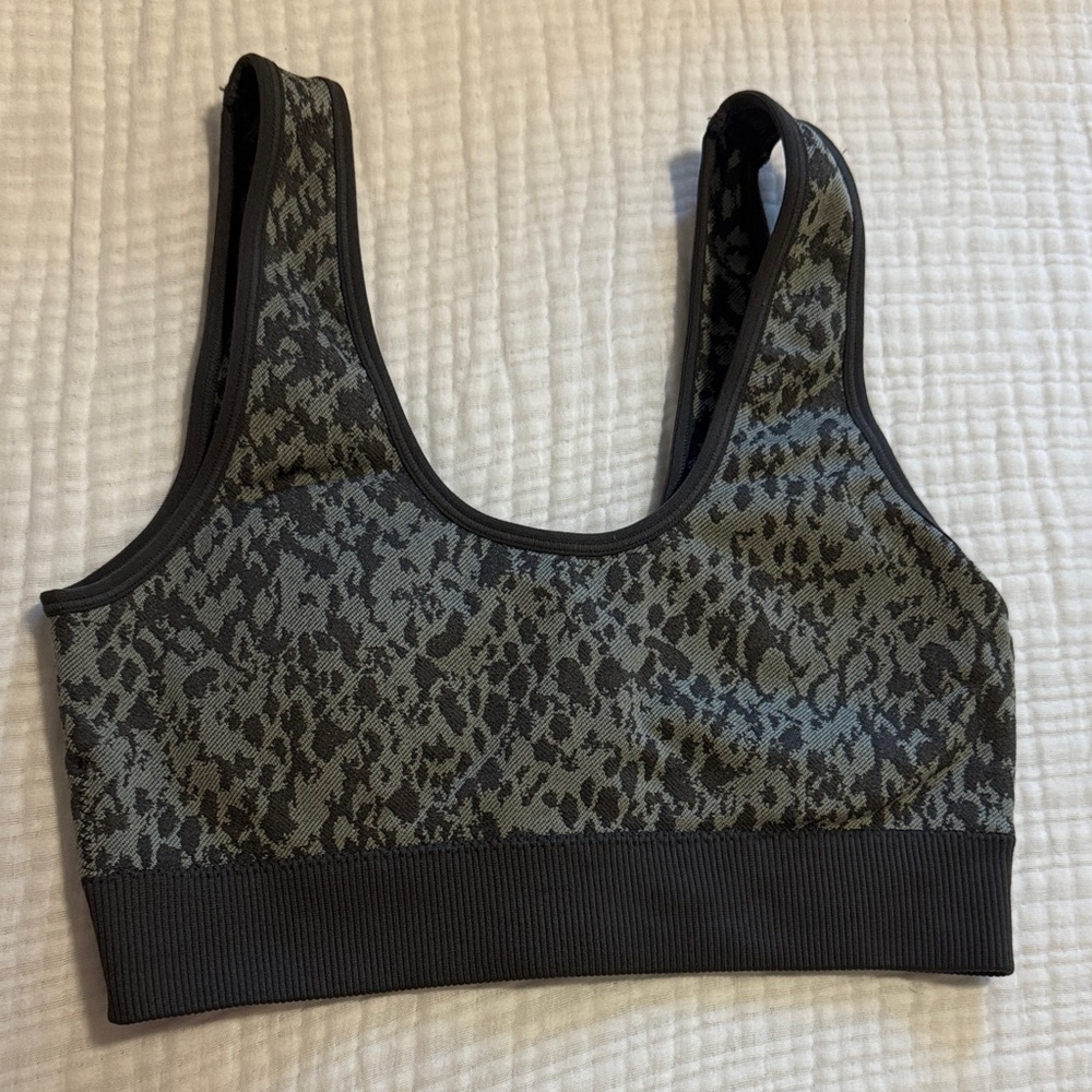 Charcoal Leopard Sports Bra